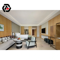 Meubles de suite d'hôtel 5 étoiles modernes et personnalisés, style tropical côtier, en bois de chêne massif, écologiques et durables, lits King/Queen