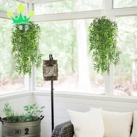 2pcs Home Outdoor Wall Decor Artificial Ivy Plastic Greenery Hanging Vine Realistic Shrubs for Indoor Outdoor Hanging Basket