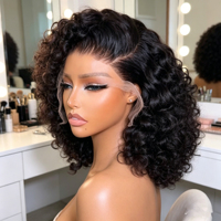 Wig Bob Jerry Curl Rambut Asli Manusia Remy Virgin HD Transparent Lace Front 13*6 Harga Grosir Murah Tanpa Lem