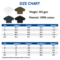 T-shirt Homme Premium Col Montant Coupe Boxy 100% Coton Tricoté 305G Col Mock Neck Ourlet Côtelé Manches Courtes Personnalisé Vintage Respirant