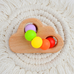 Jouet <span class=keywords><strong>de</strong></span> <span class=keywords><strong>dentition</strong></span> pour bébé avec logo personnalisé, nouveautés, perles en <span class=keywords><strong>silicone</strong></span>, bracelet sensoriel, design nuage, jouet <span class=keywords><strong>de</strong></span> <span class=keywords><strong>dentition</strong></span> en <span class=keywords><strong>bois</strong></span>, <span class=keywords><strong>anneau</strong></span> à mâcher pour nourrissons - Product Image 5