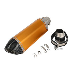REALZION Pot d'échappement hexagonal en acier inoxydable pour <span class=keywords><strong>moto</strong></span>, placement inférieur, diamètre avant 38/51 mm, remplacement universel neuf - Product Image 1