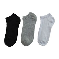 Chaussettes d'affaires jetables pour hommes, coupe basse, style sport, en noir, blanc et gris, vente en gros à prix réduit