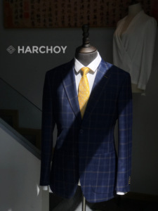 Costume pour <span class=keywords><strong>homme</strong></span> <span class=keywords><strong>grande</strong></span> <span class=keywords><strong>taille</strong></span>, nouveau design, <span class=keywords><strong>blazer</strong></span> <span class=keywords><strong>bleu</strong></span> <span class=keywords><strong>marine</strong></span> avec col blanc, en laine et tissu, veste de travail, pantalon, vêtements de travail - Product Image 6