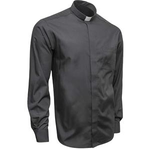 OEM personalizado sacerdote contraste Tab <span class=keywords><strong>Collar</strong></span> manga larga botón oculto hombres Ministro clero camisas - Product Image 1