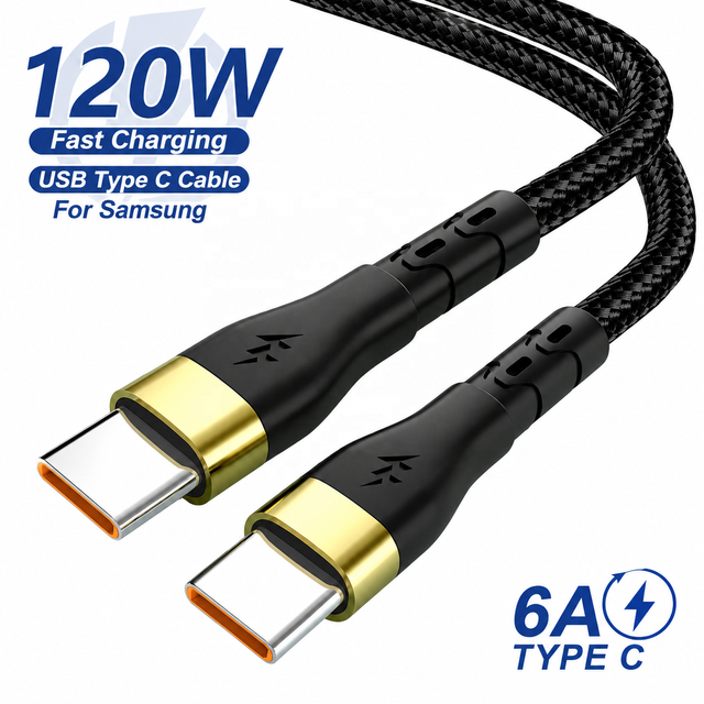 120W 6A PD Type C Fast Charging Cable Type C to Type C Cable for Samsung Xiaomi Macbook iPad Super Fast Charging Cable Data Cord
