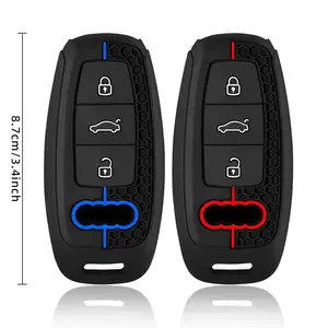 Funda de silicona para llave de coche, carcasa para Audi A6 A6L A7 A8 A8L A3 <span class=keywords><strong>E</strong></span>-<span class=keywords><strong>tron</strong></span> <span class=keywords><strong>55</strong></span> Q7 <span class=keywords><strong>Q8</strong></span> C8 2019 2020 2021 - Product Image 5