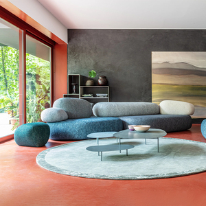 ชุดโซฟาห้องนั่งเล่นแบบโมดูลาร์ระดับไฮเอนด์สไตล์อิตาลีลายหินกรวด - Product Image 2