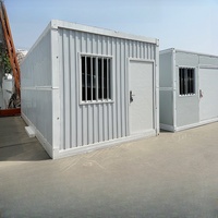 Maison pliable de 20 pieds, maison préfabriquée portable en conteneur, fabriquée en panneaux sandwich et en acier, maison pliante en conteneur à plat