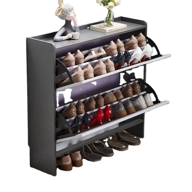 High quality living room Tipping bucket shoe cabinet ultra-thin household narrow and large-capacity shoe storage