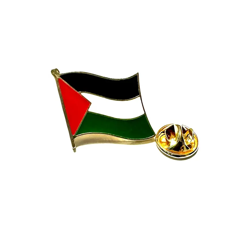 Emblemas de metal para bandeira palestina, alfinetes de metal para fixar o emblema da liberdade, pode mapear emblemas personalizados
