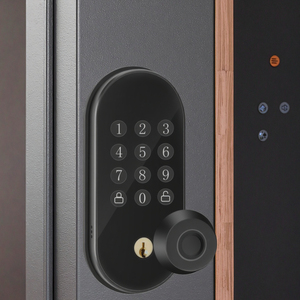 Serrure de porte intelligente en aluminium étanche avec WiFi, BLE, application, reconnaissance faciale, empreinte digitale, code, clé et clavier à combinaison, et pêne dormant - Product Image 1
