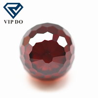 Perles rondes à facettes de 3mm-12mm, grenat/d-grenat, perles de zircone cubique, gemmes, boule à facettes synthétiques, pierres CZ, trou de perçage pour bracelet