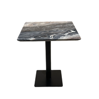 Table de jardin carrée en marbre vert de 80 cm pour café et restaurant