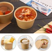 Tasses à soupe en papier kraft en vrac 8oz 12oz 16oz 20oz 26oz 32oz Bol à emporter jetable pour restaurant