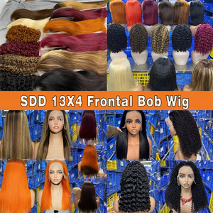 Perruque Bob droite à double trame, cheveux vierges alignés sur la cuticule, avec fermeture Kim 2*6, 100% cheveux humains, perruques à dentelle frontale pour femmes noires - Product Image 4