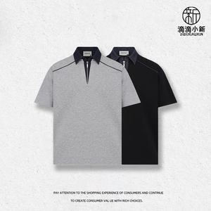 T-shirt da uomo <span class=keywords><strong>a</strong></span> maniche corte, casual, con collo <span class=keywords><strong>a</strong></span> mezza zip, design <span class=keywords><strong>a</strong></span> strati <span class=keywords><strong>2</strong></span>-in-1, vestibilità ampia, 230g - Product Image 3