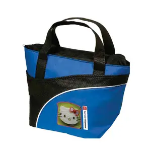 600D polyester and non woven diamond pattern fabric lunch bag