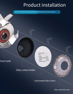Masque à gaz demi-masque en polycarbonate de haute qualité certifié CE, masque chimique 6200 pour peinture au pistolet et anti-poussière, vente en gros OEM - Product Image 5