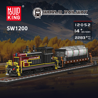 MOULD KING 12052 Locomotive diesel ferroviaire SW1200, ensemble de blocs de construction, moteur de train avec wagon-citerne, modèle MOC, briques, jouets, cadeau
