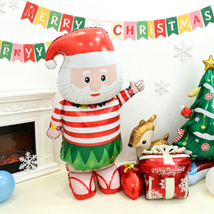 Globos de Aluminio con Diseño 3D de Navidad: Muñeco de Nieve, Hombre de Jengibre y Papá Noel para Decoración de Fiestas - Product Image 3