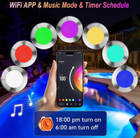 Lumière de piscine, lumière sous-marine avec application WiFi, mode musique, minuterie, RGB, panneau rond fin de 10 pouces pour fontaine, décoration aquatique, bord infini