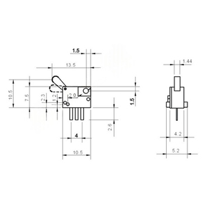 Interruptor de Límite de Acción Rápida DIP de 3 Pines KFC-W-20 |   Botón de Reinicio Momentáneo con Cable para Detección y Control en Dispositivos de Juego - Product Image 4