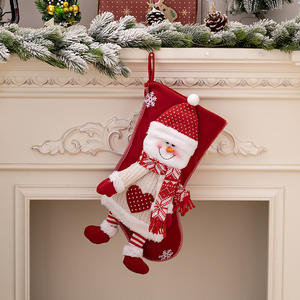 Vente en gros Sac de bonbons de luxe Père Noël Bonhomme de neige Bas Cadeaux de Noël Chaussettes Décoration de fête de Noël - Product Image 6