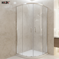 Porte de douche coulissante carrée en aluminium avec verre trempé certifiée CE pour maison, hôtel, appartement, petite salle de bain