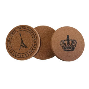 Custom Color Custom Diameter Eco-Friendly Reusable Bohemian Style Absorbent Edges Cork Drink Coasters for Home Decoration