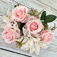 Großhandel Hochwertige 7 Köpfe Seiden blume Red Bunch Roses Bouquet Künstliche Blume Rose Bouquet