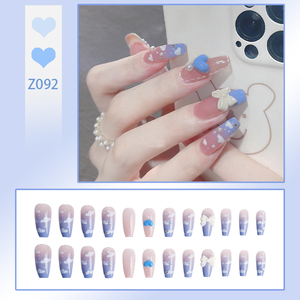 <span class=keywords><strong>Uñas</strong></span> <span class=keywords><strong>Postizas</strong></span> de Color Azul Degradado de Ensueño, <span class=keywords><strong>Uñas</strong></span> <span class=keywords><strong>Postizas</strong></span> Largas <span class=keywords><strong>con</strong></span> Diseño de Nubes y Detalles en 3D, <span class=keywords><strong>Uñas</strong></span> Adhesivas Reutilizables - Product Image 3