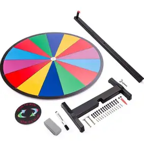 GIBBON 24" Tabletop Prize Wheel 14 Slots with Color Dry Erase Trade Show Fortune Spin Game