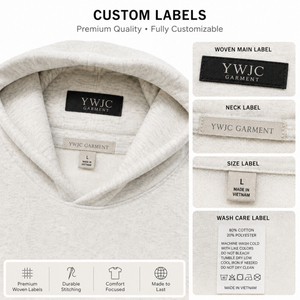 Sudadera con Capucha YWJC GARMENT, 430 GSM, Algodón Piqué, Corte Clásico, Transpirable, Absorbe la Humedad, Color Sólido, Ropa de Trabajo para Hombre - Product Image 4