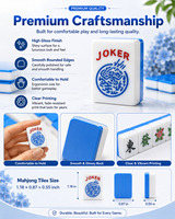 Jeu de Mahjong Américain 166 Tuiles en Mélamine Premium, Tuiles Pliables Automatiquement, 4 Supports Transparents, Poussoirs, Jeu de Mahjong Américain Moderne