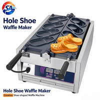 Machine à gaufres électrique 220V avec minuterie - Haute productivité, gaufres en forme de chaussure, plaque antiadhésive, pour usage professionnel en boulangerie