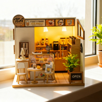Nouveau produit M2505 First Foam Tea House, maison de poupée en bois, kits de maison miniature, maison de poupée DIY, mini kit de maison de poupée pour filles