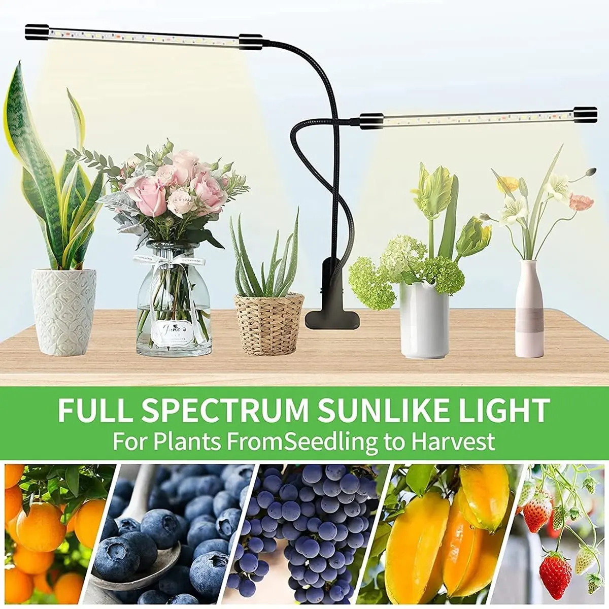 Indoor Grow Led Light Clip-on Plant Grow Lights With Timer Full Spectrum Red Blue LED Phytolamps Indoor Dimmable Plant Growth 20W USB LED Growing Lamp