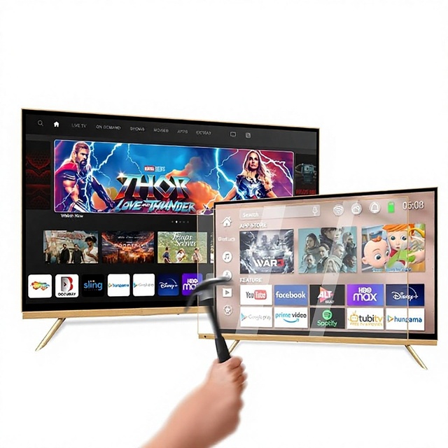 Export Weier 75-Inch 55-Inch China-Made LED Tempered-Glass Explosion-Proof 4K 60Hz Smart TV Component Video Interface 16:9 NTSC