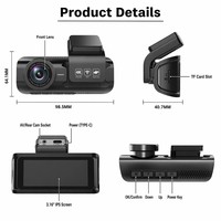 Caméra de tableau de bord de voiture 4K Ultra HD grand angle 170 degrés Type-C double objectif vision nocturne enregistrement en boucle moniteur de stationnement service OEM personnalisable