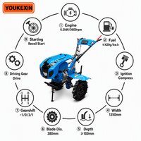 Motoculteur diesel à entraînement direct, montage facile, en stock, boîte de vitesses à faible entretien, moteur diesel 188F pour l'agriculture commerciale