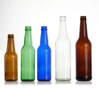 Bouteille en verre transparente à col long de 330 ml (33 cl) pour boissons avec bouchon couronne
