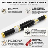 Rouleau de massage portable à micro-vibrations pour amincissement corporel, soulagement des douleurs musculaires et amélioration de la santé des pieds - Appareil de massage portatif