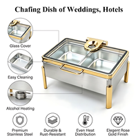 Nouveau design de luxe – Réchaud de buffet professionnel en acier inoxydable 304 SS de 9 L pour la restauration et le maintien au chaud des aliments