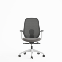 Silla de oficina de malla con respaldo medio blanco de estilo moderno, silla giratoria ergonómica para escritorio de ordenador con muebles de oficina ergonómicos