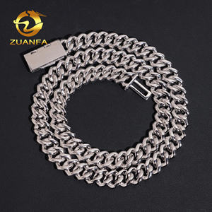 Gioielli Hip Hop di moda di lusso collana cubana da uomo in <span class=keywords><strong>argento</strong></span> Sterling 925 <span class=keywords><strong>D</strong></span> colore VVS Moissanite diamante 12MM catena a maglie cubane - Product Image 5