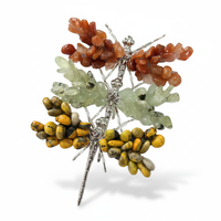 Figurine de libellule en éclats de cristal naturel, pierre de guérison faite à la main, ornement de libellule pour la décoration de la maison et du bureau, vente en gros