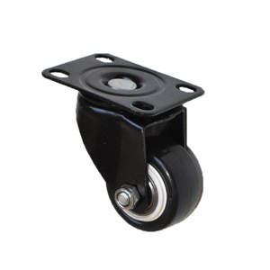 Xinranlong 1.5 In Black Swivel Caster With Polyurethane <b>Wheel</b> For <b>Furniture</b> And Mobility Equipment - Product Image 3