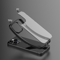 Coque de téléphone transparente antichoc en TPU mat pour iPhone 15 Pro Max, coque arrière fine en PC transparente pour iPhone 14 15 16 17
