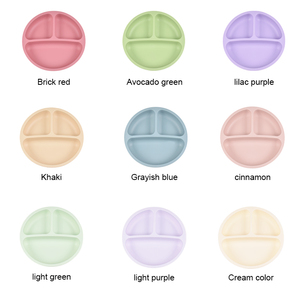 Ensemble d'alimentation pour bébé en silicone, assiette à ventouse, bol, cuillère, fourchette, design rond de couleur unie, kit de repas pour enfants - Product Image 6